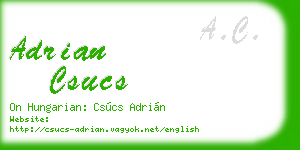 adrian csucs business card